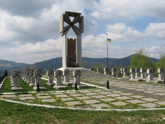 Сучасний вигляд цвинтаря Українських Січових Стрільців на горі Маківка.